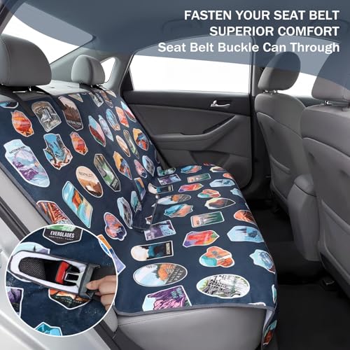 Tallew Back Seat Towel Cover for Car Athletic Running Towel Microfiber Bench Seat Cover for Pets Post Workout Sweat Washable Non Slip Automotive Backseat Protector for Outdoor Sport Camping Mat