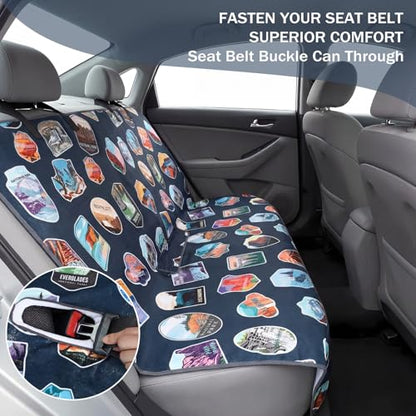 Tallew Back Seat Towel Cover for Car Athletic Running Towel Microfiber Bench Seat Cover for Pets Post Workout Sweat Washable Non Slip Automotive Backseat Protector for Outdoor Sport Camping Mat