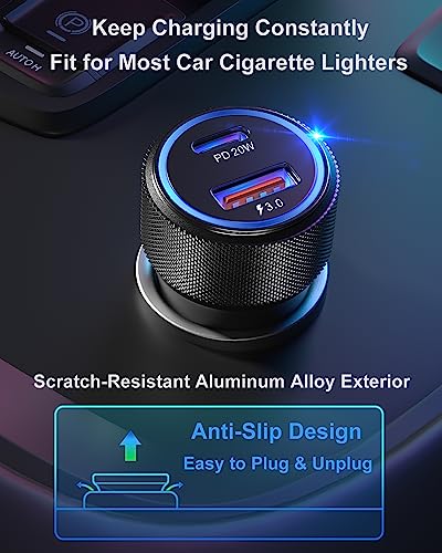 USB C Car Charger 4-Pack, OKRAY 36W Dual USB PD3.0&QC3.0 Fast Charging Phone Car Chargers 12v Cigarette Lighter Adapter Compatible for iPhone 17 16 15 14 13 12 Pro, Samsung Galaxy S25 S24 A35, Pixel 9 - color: Black, size: 4-Pack