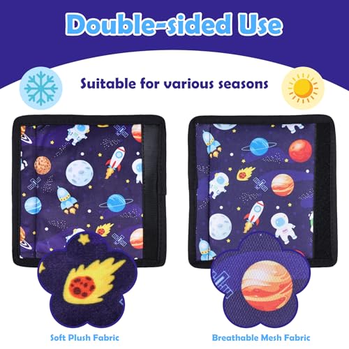 3 Pcs Car Seat Stroller Straps Pads for Baby, Newborn Soft Shoulder Strap and Crotch Covers, Universal Shoulder Straps Pads for Car Seat, Pushchair, High Chair (Starry Sky) - color: Starry Sky