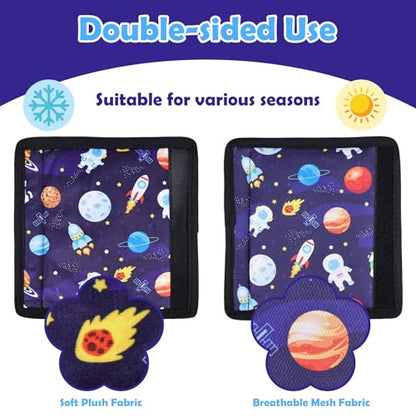 3 Pcs Car Seat Stroller Straps Pads for Baby, Newborn Soft Shoulder Strap and Crotch Covers, Universal Shoulder Straps Pads for Car Seat, Pushchair, High Chair (Starry Sky) - color: Starry Sky