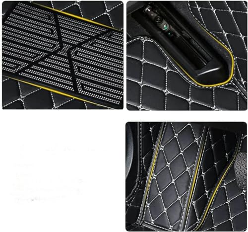 All-Weather car Floor Mats-Suitable for 98% of car Models Watherproof Leather car Floor mat (Black and Black) - color: Black and Black