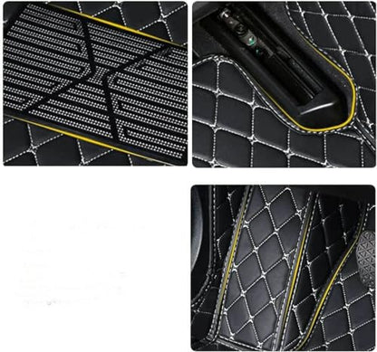 All-Weather car Floor Mats-Suitable for 98% of car Models Watherproof Leather car Floor mat (Black and Black) - color: Black and Black