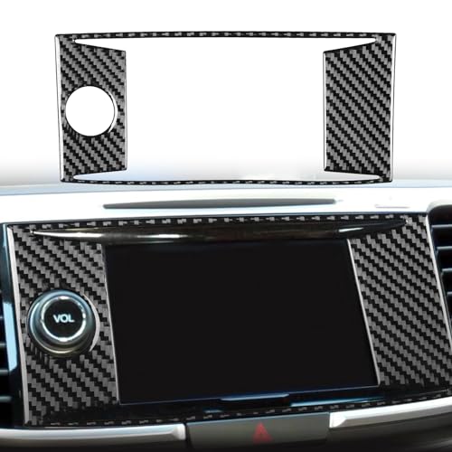 Car CD Panel Sticker Volume Panel Control Frame Trim Carbon Fiber Cover Interior Accessories Compatible with Honda Accord 2013 2014 2015 2016 2017 9th Gen Accessories Type B - color: Black 61