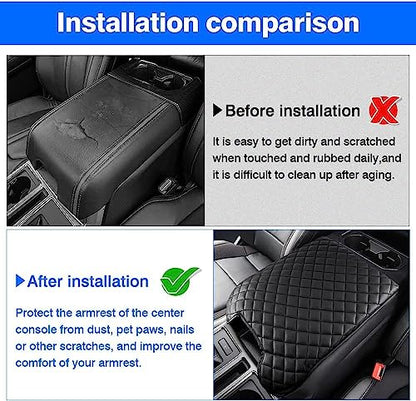 Autorder Center Console Cover for 2015-2020 Ford F150 /2017-2022 F250 F350 F450 /2018-2024 Expedition Accessories Armrest Cover Anti-Scratch Middle Console Pad Armrest Protector(Bucket Seat ONLY) - size: 15-20 Ford F150
