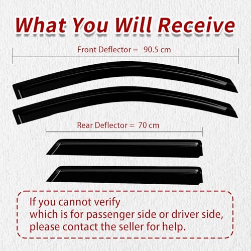 4PC Rain Guards for 06-12 Ford Fusion Window Visors for 07-13 Lincoln MKZ 06-10 Mercury Milan Deflectors Sun Shades Vent Tape On Out Channel - size: 06-12 Ford Fusion & 06-10 Mercury Milan