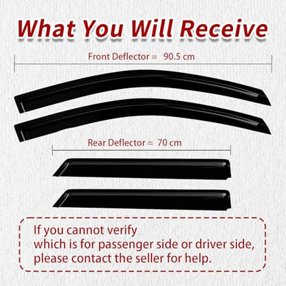 4PC Rain Guards for 06-12 Ford Fusion Window Visors for 07-13 Lincoln MKZ 06-10 Mercury Milan Deflectors Sun Shades Vent Tape On Out Channel - size: 06-12 Ford Fusion & 06-10 Mercury Milan