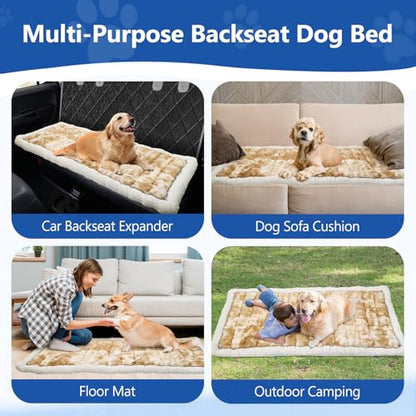 Thickened Dog Bed for Car Back Seat, Upgraded Bottom Non-Slip，Fits Hard Bottom car seat Cover for Dogs, Premium Mixed Color ，Dog Car Seat Cover - color: Yellow-white