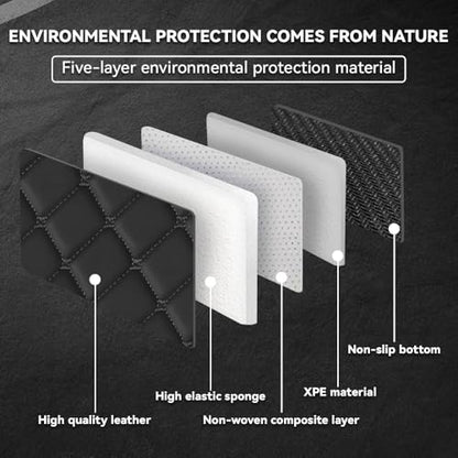 Car Floor Mats Fit for Nissan Kicks 2022-2025 All Weather Durability Leather Car Floor Mats, Skidproof Pedal, Waterproof, Wear-reistant(Black) - color: Black