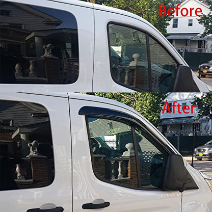 92676 Sunproof Waterproof Side Window Wind Deflector Visor fit for 2014-2024 Ford Transit, 2pcs Protective Replacements Side Rain Guards Set - size: P-92676