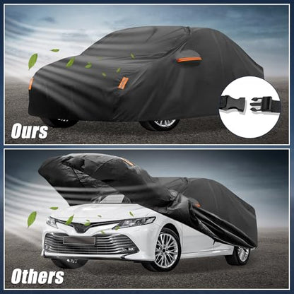 X AUTOHAUX Car Cover for Toyota Camry 2007-2022 Aluminum Film Outdoor Waterproof Sun Rain Snow Hail Protection with Driver Door Zipper - size: for Toyota Camry 2007-2022