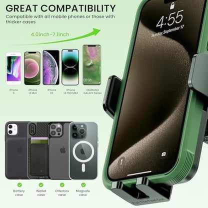 Universal Car Phone Mount Holder - [Military-Grade Suction Cup & Secure Clip] 3-in-1 Windshield, Dashboard, Air Vent Car Phone Mount Compatible with All iPhone & Smartphones - style: Modle-D