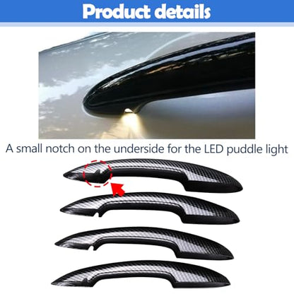 Osompar 4PCS Door Handle Cover Trims Carbon Fiber Compatible with Mini Cooper F55 Hatchback F60 Countryman (with Keyless Entry Buttons) - color: Carbon Fiber