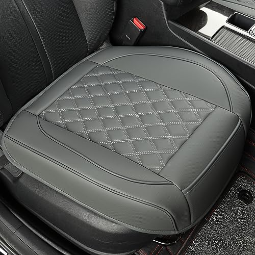 1 Pack Leather Front Car Seat Covers,Bottom Seat Covers for Cars,Driver Car Seat Cushion Cover,Luxury Seat Protectors,Waterproof,Full Wrap,for Most Vehicles,Sedan,Truck,SUV(Grey) - color: Diamond Grey, size: 1 PC