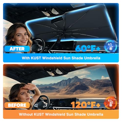 KUST Sun Shade Umbrella for BMW X3 2018-2025 2026 | Custom Fit Windshield Sunshade | Foldable Sunshade with Bendable Handle | Blocks Heat & UV Scratch Resistant Keep Your Car Cool Sunshield - size: For X3 18-26