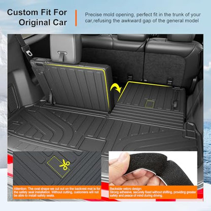powoq 7 Seats Cargo Mat Compatible with 2013-2020 Nissan Pathfinder Trunk Mat 13 Infiniti JX35 & 14-20 Infiniti QX60 Replacement for 2013-2020 Pathfinder Accessories (Trunk Mat with Backrest Mats) - size: Compatible With Pathfinder/Qx60 | 2013-2020