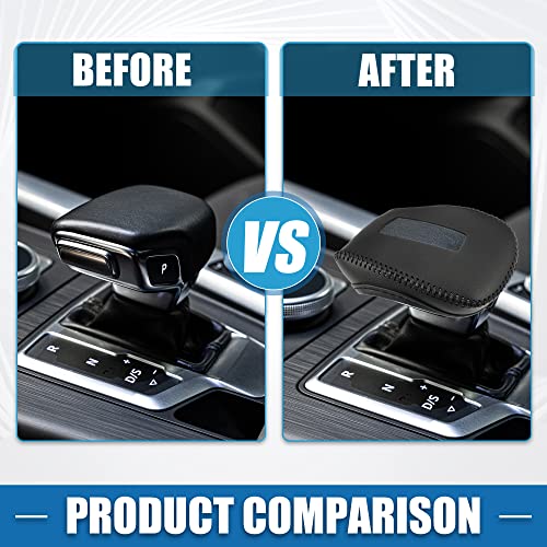 Gear Shifting Knob Cover Automatic Transmission Lever Trim for Mitsubishi Outlander PHEV GN0W GN Series 2022-2023 Faux Leather Black - color: Black