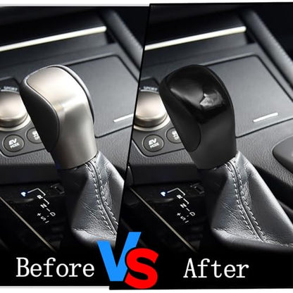 Compatible with Lexus ES GS GX is NX RC RX 200t 300 350 3450h 450hL 350L ABS Black Leather Piano Black Automatic Gear Shift Knob Lever Replace - color: Piano Black
