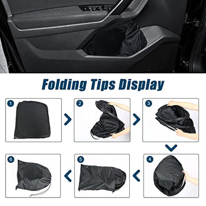 6 Layers Front Windshield Sun Shade Custom Fit for 2018-2024 BMW 5 Series, Foldable Car Sunshade with Storage Bag, Heat Reflective & UV Protection - size: 2018-2024 BMW 5 Series