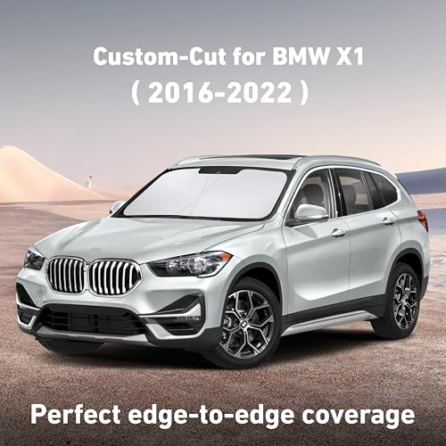 EcoNour Windshield Sunshade Compatible for BMW X1 2016-2020 2021 2022, Sun Visor for Front Windshield & Window Sun Shade Cover, UV Heat Blocker & Protector, Car Accessories - size: For BMW X1 (2016-2022)
