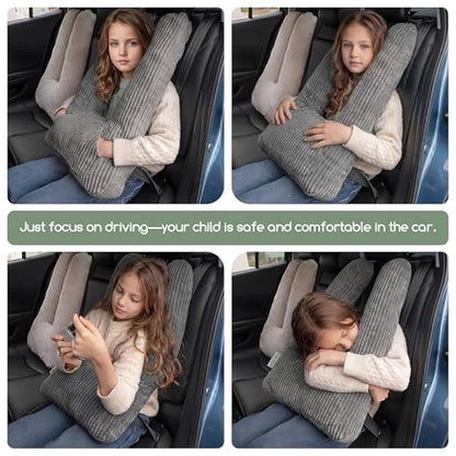 HIGOGOGO Washable Travel Pillow, Car Pillow for Kids & Adults, Travel Pillows with Removable Soft Cover and High-Support Foam, Fix Neck and Body Sitting/Sleeping on The Trip, Dark Grey - color: U-dark Grey