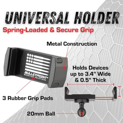 Bulletpoint RubiGrid Metal Dash Mount Phone Holder Multi-Device Mount Compatible with 2023+ Ford Super Duty (Spring-Loaded) - style: Spring-Loaded