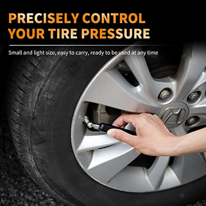 RVZONE Mini Digital Tire Pressure Gauge 3-99PSI 4 Settings Tire Gauge for Tire Pressure with Backlit LCD for for RV Car Truck Bicycle, Easy and Accurate Reading(Black)