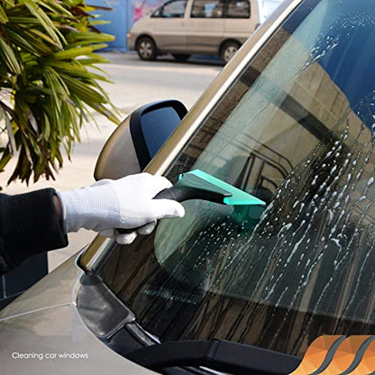 EHDIS Small Squeegee 5 inch Rubber Window Tint Windshield Scraper for Car,Glass, Mirror, Shower, Door,Bathroom Cleaning (Light Blue) - color: Light Blue