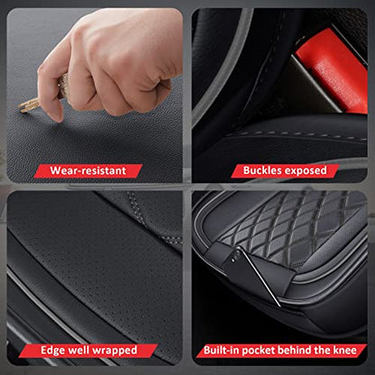 MIROZO Front Seat Covers, Car Seat Covers Black Vehicle Cushion Cover Breathable Fit for Most Sedan, Truck and SUV (Black,2PCS) - color: Black, size: 2PCS Front