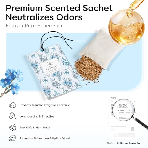 MYARO 20 Packs Fresh Linen Sachets for Drawer and Closet, Long-Lasting Sachets Bags Air Freshener Fresh Scents, Potpourri Bags Home Fragrance for Lover - color: Linen Fresh
