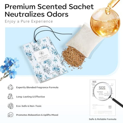 MYARO 20 Packs Fresh Linen Sachets for Drawer and Closet, Long-Lasting Sachets Bags Air Freshener Fresh Scents, Potpourri Bags Home Fragrance for Lover - color: Linen Fresh