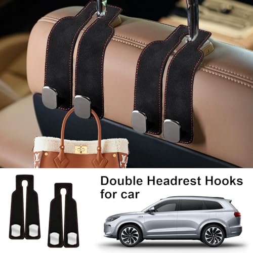 2 Pack Car Back Seat Headrest Hook for Car Handbag Clothes Coats Grocery Bags Car Interior Accessories