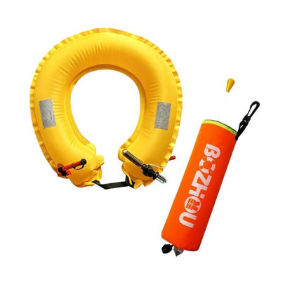 Life-Saving Car Escape Tool: 5-Second Auto Inflate Lifebuoy & Window Breaker for Vehicle Flooding & Accidents (Patent Design) - color: Orange