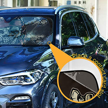 Pirate Skull Car Windshield Sunshade Foldable Reflective Sun Shade Blocks UV Rays - color: Skull 3