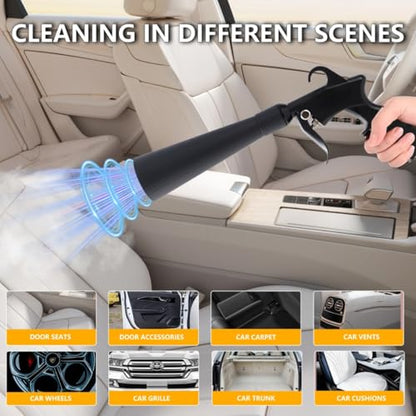 Tornado Detailing Car Cleaning Gun with Metal Nozzle | Interior Drying Air Gun | High Pressure Blower Gun | Car Cleaning Kit for Swiftly Removing Dirt and Dust with Air Flow - size: Size2
