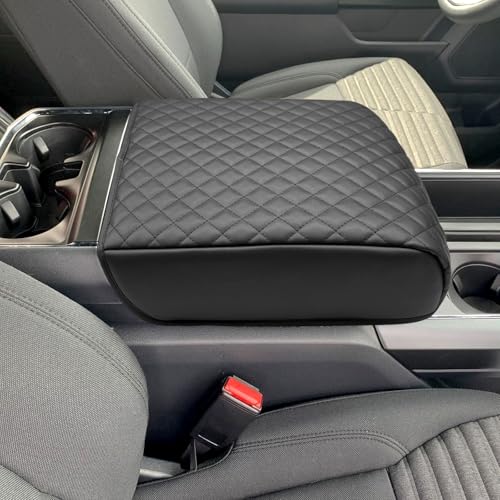 Zxiaochun Center Console Cover for 2021 2022 2023 2024 2025 2026 Ford F150, Armrest Lid Leather Protector, Middle Console Cushion Interior Accessories (Bucket Seat Only) - size: For 2021+ F150 Bucket Console