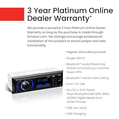 BOSS Audio Systems 616UAB Car Stereo With Bluetooth - Single DIN, MP3, USB, Aux-in, AM/FM, No CD DVD Player - style: 616UAB