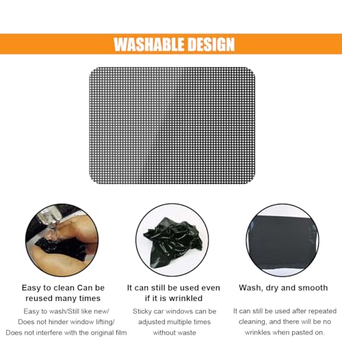 4PCS Car Side Window Sunshade, Block UV Rays Car Privacy Protector, Reuseable Static Cling Film Stickers, Washable Car Window Shade for Baby, Window Tint for Most Vehicles
