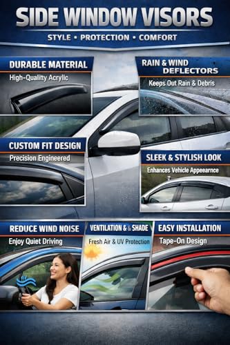 2019-2024 Tape-on Rain Guards for Kia Forte Side Window Deflector Visors EX FE GT LINE LXS Durable Tinted Vent Shade 2020 2021 2022 2023 - size: For Kia Forte 2019-2024