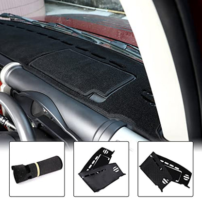 Aunginsy Car Dashboard Cover Mat Compatible with Toyota FJ Cruiser 2007-2021 SUV Dashboard Dash Cover Nonslip Black Mat Sun Pad Dash Carpet Sunshade Glare UV Rays Protector Car Interior Accessories - color: Black(RHD)