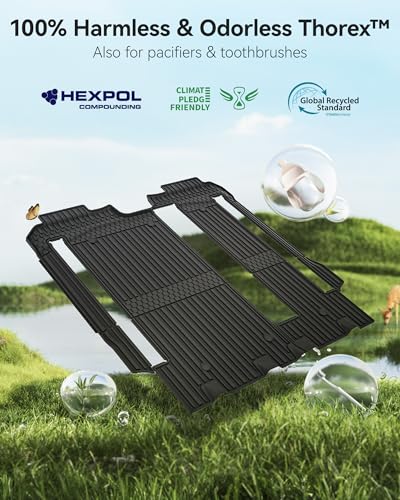 3W Floor Mat Fit Toyota Sienna 2021-2026 (Only for 8 Seat), TPE All Weather Custom Fit Floor Liner for Toyota Sienna LE/XLE, Full Cover Protection 2nd and 3rd Row Car Mats, Black - size: 1. Toyota Sienna 8 Seat|21-25|2-3 Row Floor Mats