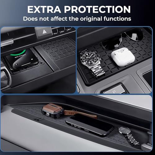 Wireless Charging Protective Mat & Center Console Storage Protective Mat & Passenger Storage Organizer Mat for Toyota RAV4 2026, Interior Accessories Anti-Slip Cover Pad for 2026 RAV 4, Black - style: Fits for Toyota RAV4 2026, C