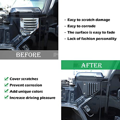 2PCS Car Side Vent Cover Hood Intake Bezel Trim Molding Compatible with 2003-2009 Hummer H2,Side Scoop Hood Cover Car Exterior Accessories (Matter Black) - color: Matter black