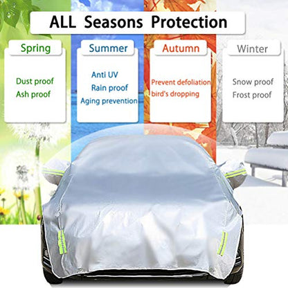 Half Car Cover All Weather Car Body Cover Sunshade Cover Snow Cover Waterproof Snowproof Universal 210D Oxford Fabric (Fit SUV Length 174'' to 189'') - size: Fit Suv Length 174'' to 189''