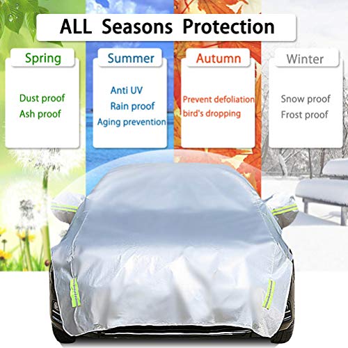 Half Car Cover All Weather Car Body Cover Sunshade Cover Snow Cover Waterproof Snowproof Universal 210D Oxford Fabric (Fit MPV/SUV Length 185'' to 195'') - size: Fit Mpv/Suv Length 185'' to 195''