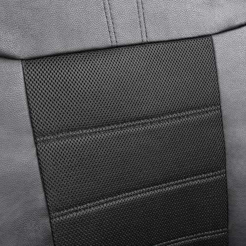 AUTOYOUTH Leather Car Seat Covers, Air Cool Mesh Design, Airbag Compatible Car Seat Covers Front Seats, Enhanced Comfort for Most Cars, SUVs, Vans - Black - color: Black