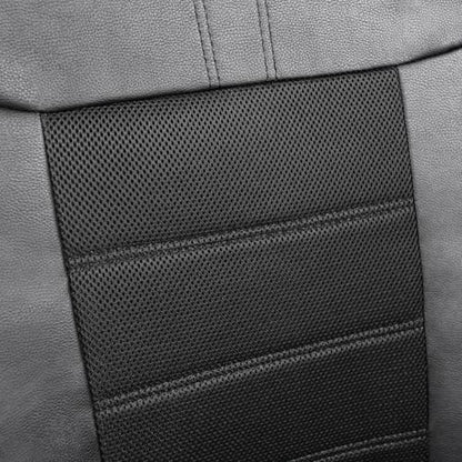 AUTOYOUTH Leather Car Seat Covers, Air Cool Mesh Design, Airbag Compatible Car Seat Covers Front Seats, Enhanced Comfort for Most Cars, SUVs, Vans - Black - color: Black