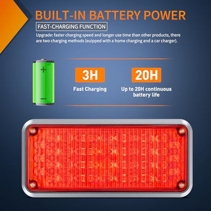 Nilight 2PCS 42LED Red Magnetic Strobe Lights Portable Warning Hazard Light Surface Mount Waterproof 5 Patterns for 12V 24V Cars Trucks Van Off Road Vehicles ATV - color: 42LED Red
