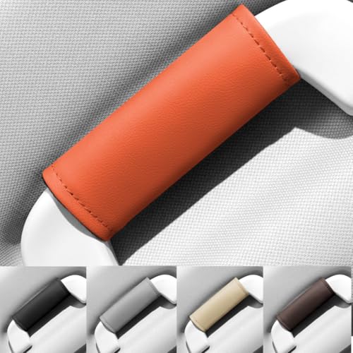 4PCS Car Grab Handle Cover,Door Handle Covers for Car Inside Door Handle Protector Car Grab Handle Cover, Leather Anti-Scratch Cover for Auto Inner Front Rear Door Pull Handle,Soft Car Grip Gloves - color: Brown, size: 4 PCS