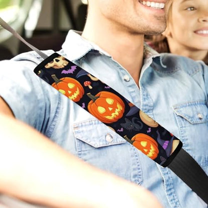 Women's Car Belt Covers, Halloween Gothic Witch Black Cat Bat Pumpkin Skull Mushroom Fashion Cushion Pad Car Shoulder Strap Harness Pad - color: Color361